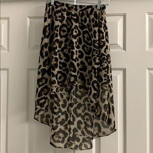 High Low Leopard Skirt